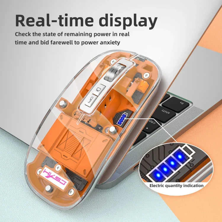 HXSJ T900 Transparent Magnet Three-mode Wireless Gaming Mouse