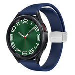 Magnetic Silver Buckle Slim Silicone Watch Band, For Samsung Galaxy Watch 6 / 6 Classic