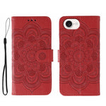 Sun Mandala Embossing Leather Phone Case, For iPhone 16e / 17e, For iPhone 17 Pro Max, For iPhone 17 Pro, For iPhone 17, For iPhone Air, For iPhone 15 Pro Max