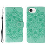 Sun Mandala Embossing Leather Phone Case, For iPhone 16e / 17e, For iPhone 17 Pro Max, For iPhone 17 Pro, For iPhone 17, For iPhone Air, For iPhone 15 Pro Max