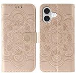 Sun Mandala Embossing Leather Phone Case, For iPhone 16e / 17e, For iPhone 17 Pro Max, For iPhone 17 Pro, For iPhone 17, For iPhone Air, For iPhone 15 Pro Max