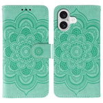 Sun Mandala Embossing Leather Phone Case, For iPhone 16e / 17e, For iPhone 17 Pro Max, For iPhone 17 Pro, For iPhone 17, For iPhone Air, For iPhone 15 Pro Max