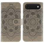 Sun Mandala Embossing Leather Phone Case, For iPhone 16e / 17e, For iPhone 17 Pro Max, For iPhone 17 Pro, For iPhone 17, For iPhone Air, For iPhone 15 Pro Max