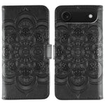 Sun Mandala Embossing Leather Phone Case, For iPhone 16e / 17e, For iPhone 17 Pro Max, For iPhone 17 Pro, For iPhone 17, For iPhone Air, For iPhone 15 Pro Max