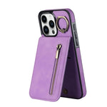 Retro Ring and Zipper RFID Card Slot Phone Case, For iPhone 16 Pro, For iPhone 16 Plus, For iPhone 16, For iPhone 15 Pro Max, For iPhone 15 Pro, For iPhone 15 Plus
