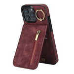 Retro Ring and Zipper RFID Card Slot Phone Case, For iPhone 16 Pro, For iPhone 16 Plus, For iPhone 16, For iPhone 15 Pro Max, For iPhone 15 Pro, For iPhone 15 Plus