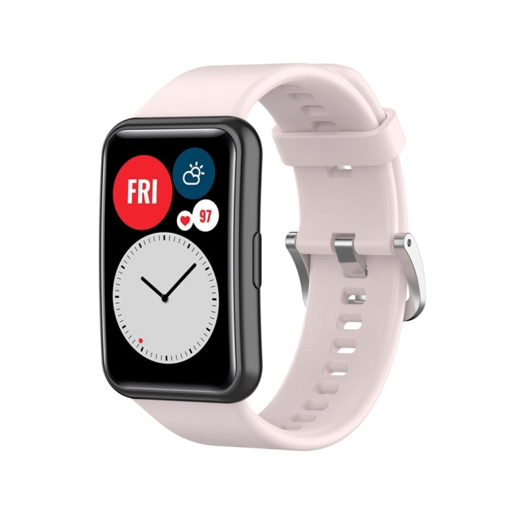 Silicone Silver Steel Buckle Watch Band, For Huawei Watch Fit Special Edition