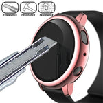 Electroplate PC Protective Case with Tempered Glass Film, For Samsung Galaxy Watch Active 2 40mm, For Samsung Galaxy Watch Active 2 44mm