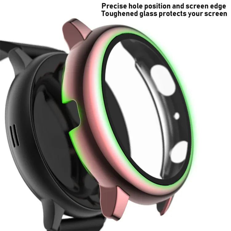 Electroplate PC Protective Case with Tempered Glass Film, For Samsung Galaxy Watch Active 2 40mm, For Samsung Galaxy Watch Active 2 44mm