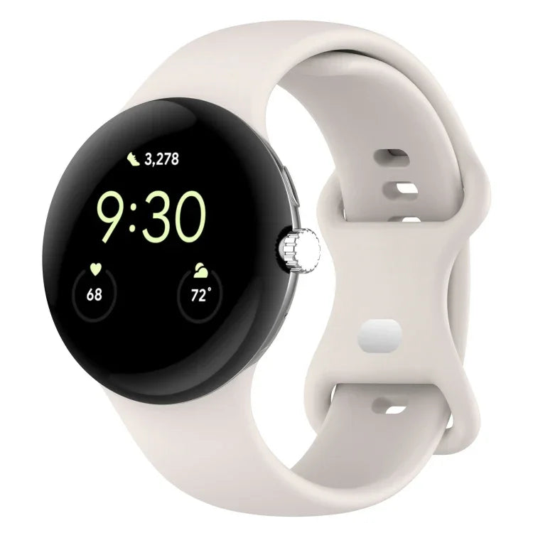 For Google Pixel Watch 4 / 3 / 2 / 1 41mm Solid Color Silicone Watch Band, S Size, L Size