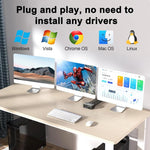 KC-KVM203DH 8K 30Hz USB3.0 DP+DP+HDMI Triple Monitors KVM Switch, EU Plug, KC-KVM203DH