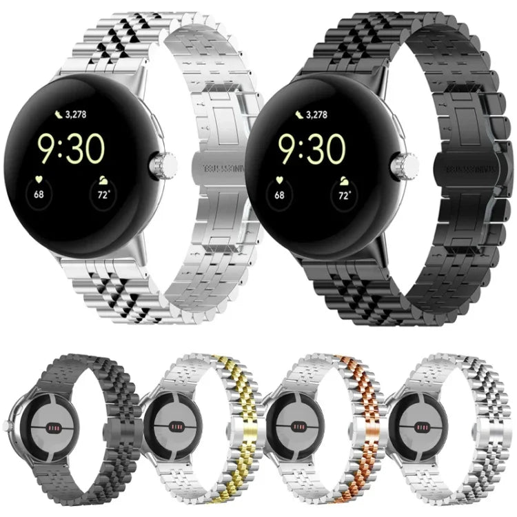 Seven Beads Stainless Steel Metal Watch Band, For Google Pixel Watch 4 / 3 / 2 / 1 41mm