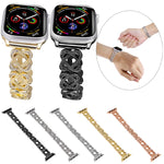 Hearts Crossed Diamond Metal Watch Band, For Apple Watch SE 2022 44mm, For Apple Watch Series 7 41mm, For Apple Watch Series 7 45mm, For Apple Watch SE 40mm, For Apple Watch SE 44mm, For Apple Watch 6 40mm, For Apple Watch Series 6 44mm                ...