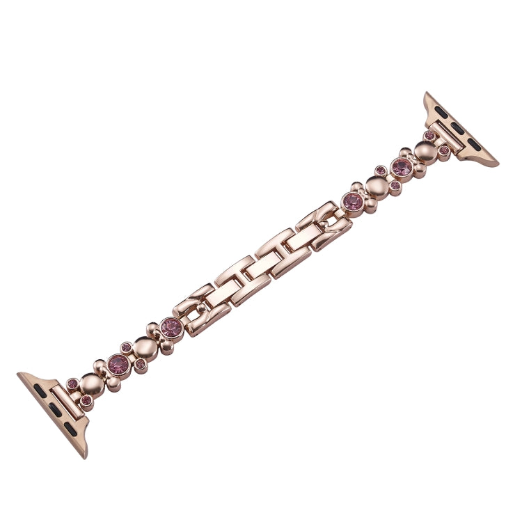 Metal Diamond Bear Chain Watch Band, For Apple Watch SE 2023 44mm, For Apple Watch SE 2023 40mm, For Apple Watch Ultra 2 49mm, For Apple Watch Series 9 45mm, For Apple Watch Series 9 41mm, For Apple Watch Ultra 49mm, For Apple Watch Series 8 41mm      ...