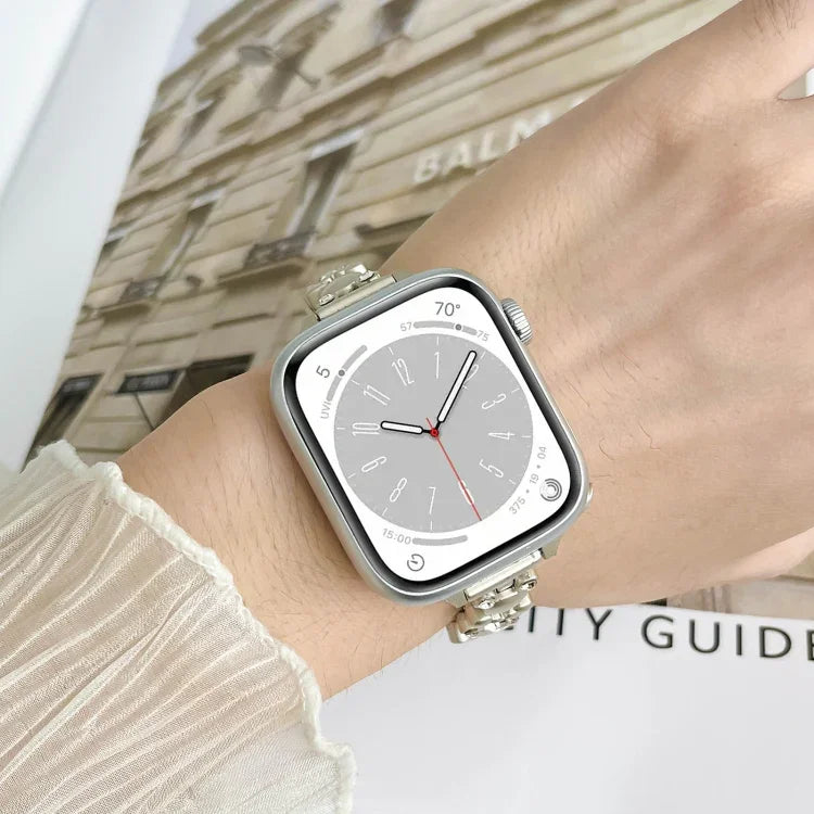Metal Diamond Bear Chain Watch Band, For Apple Watch Series 4 44mm, For Apple Watch Series 4 40mm, For Apple Watch Series 3 38mm, For Apple Watch Series 3 42mm, For Apple Watch Series 2 42mm, For Apple Watch Series 2 38mm, For Apple Watch 42mm         ...