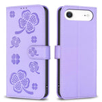 Four-leaf Embossed Leather Phone Case, For iPhone 18 Pro/17 Pro, For iPhone 18 Pro Max/17 Pro Max, For iPhone 17, For iPhone 17 Air, For iPhone 16 Pro Max, For iPhone 16 Pro, For iPhone 16 Plus, For iPhone 16