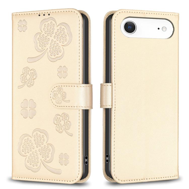 Four-leaf Embossed Leather Phone Case, For iPhone 18 Pro/17 Pro, For iPhone 18 Pro Max/17 Pro Max, For iPhone 17, For iPhone 17 Air, For iPhone 16 Pro Max, For iPhone 16 Pro, For iPhone 16 Plus, For iPhone 16