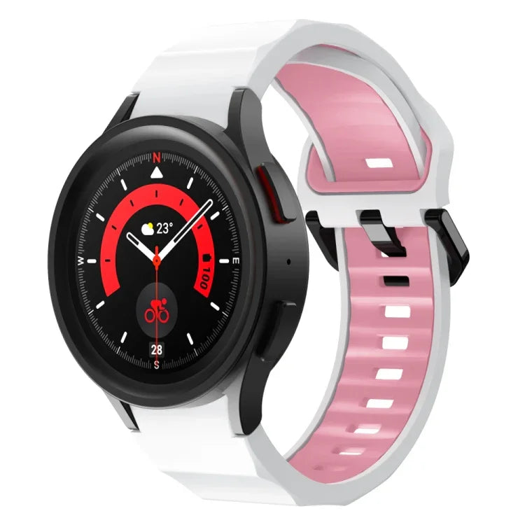 Wave Texture Two Color Silicone Watch Band, For Samsung Galaxy Watch 6