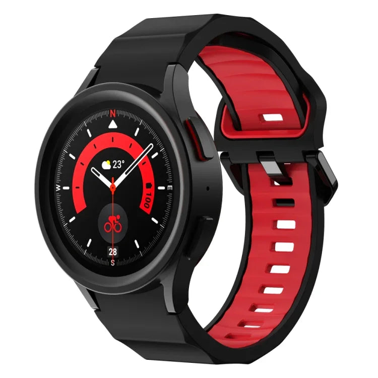 Wave Texture Two Color Silicone Watch Band, For Samsung Galaxy Watch 6
