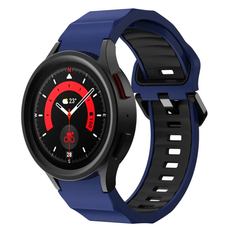 Wave Texture Two Color Silicone Watch Band, For Samsung Galaxy Watch 6