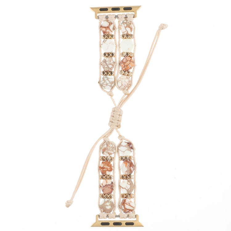 Hexagonal Stones Drawstring Chain Watch Band, For Apple Watch SE 40mm, For Apple Watch SE 44mm, For Apple Watch Series 6 40mm, For Apple Watch Series 6 44mm, For Apple Watch Series 5 44mm, For Apple Watch Series 5 40mm, For Apple Watch Series 4 44mm   ...