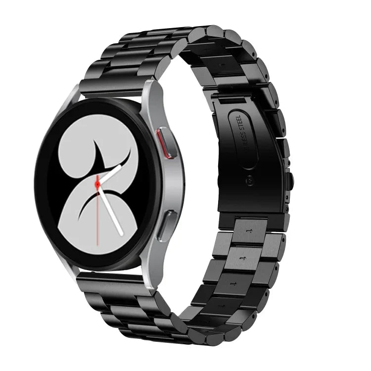 Flat Head Three-bead Stainless Steel Watch Band, For Samsung Galaxy Watch6 / 6 Classic