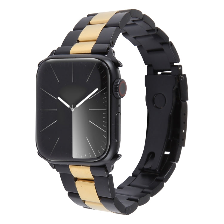 Three-Bead Stainless Steel Watch Band, For Apple Watch Series 7 41mm, For Apple Watch Series 7 45mm, For Apple Watch SE 40mm, For Apple Watch SE 44mm, For Apple Watch Series 6 40mm