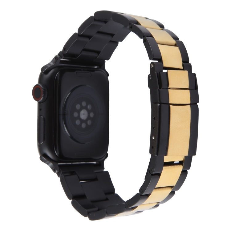 Three-Bead Stainless Steel Watch Band, For Apple Watch Series 7 41mm, For Apple Watch Series 7 45mm, For Apple Watch SE 40mm, For Apple Watch SE 44mm, For Apple Watch Series 6 40mm