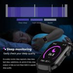 2.01 inch Leather Strap Bluetooth Call Smart Watch Support Heart Rate Monitoring / Non-invasive Blood Sugar, Leather Strap Black, Leather Strap Brown