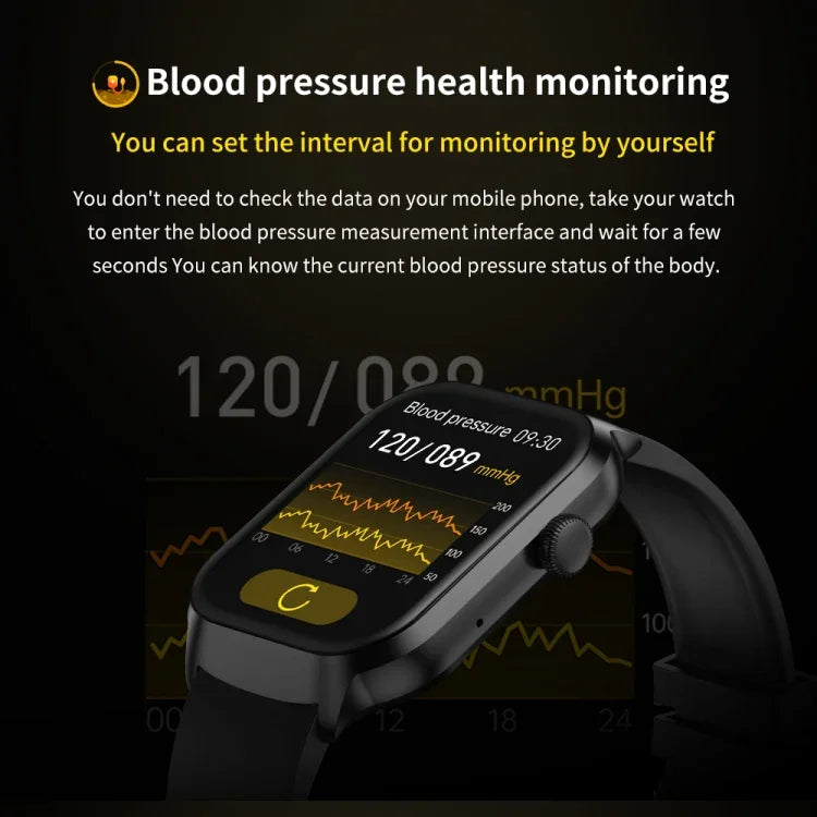 2.01 inch Silicone Strap Bluetooth Call Smart Watch Support Heart Rate Monitoring / Non-invasive Blood Sugar, Silicone Strap Black, Silicone Strap Light Yellow