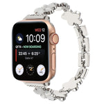 5-petaled Flower Zinc Alloy Chain Watch Band, For Apple Watch SE 40mm, For Apple Watch SE 44mm, For Apple Watch Series 6 40mm, For Apple Watch Series 6 44mm, For Apple Watch Series 5 44mm, For Apple Watch Series 5 40mm