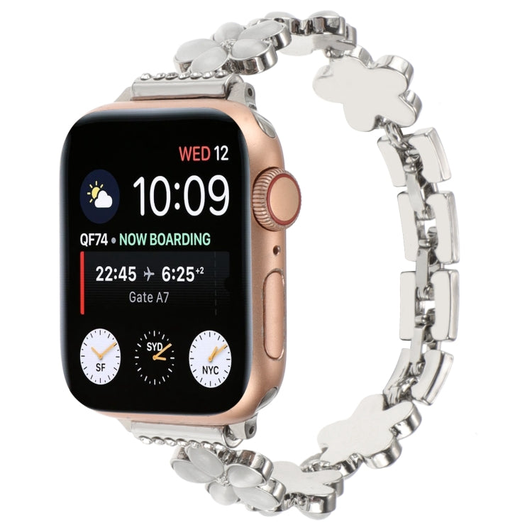 5-petaled Flower Zinc Alloy Chain Watch Band, For Apple Watch 42mm, For Apple Watch 38mm