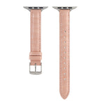 Slim Crocodile Leather Watch Band, For Apple Watch SE 2023 44mm, For Apple Watch SE 2023 40mm, For Apple Watch Ultra 2 49mm, For Apple Watch Series 9 45mm, For Apple Watch Series 9 41mm, For Apple Watch Ultra 49mm