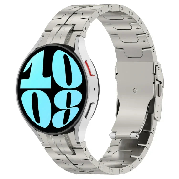 Button Style Stainless Steel Watch Band, For Samsung Galaxy Watch 6 / 6 Classic