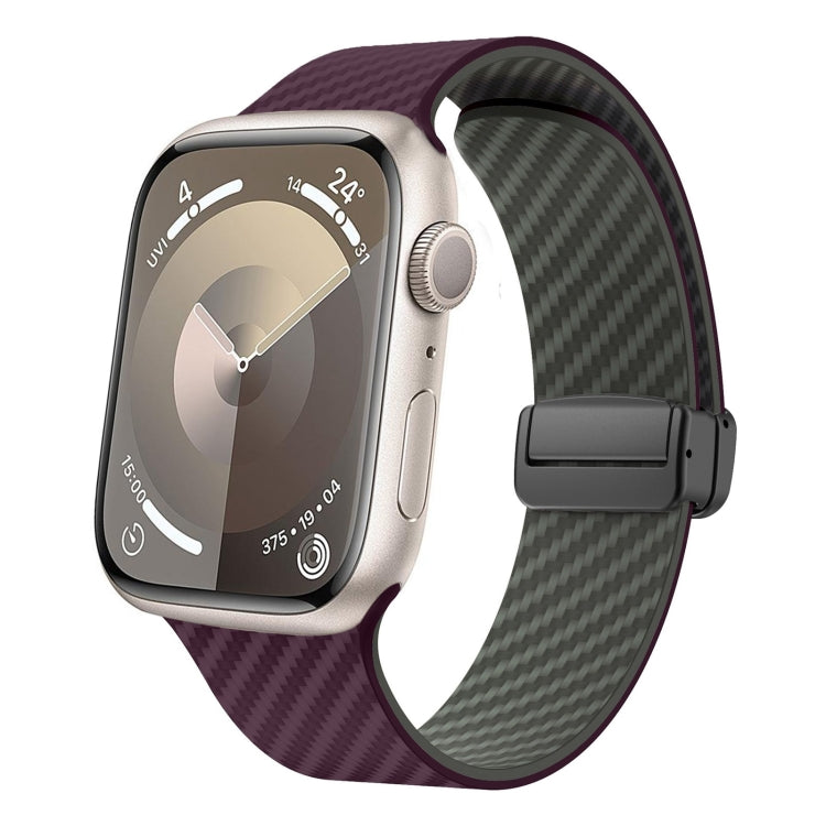 Carbon Fiber Magnetic Black Buckle Watch Band, For Apple Watch SE 40mm, For Apple Watch SE 44mm, For Apple Watch Series 6 40mm