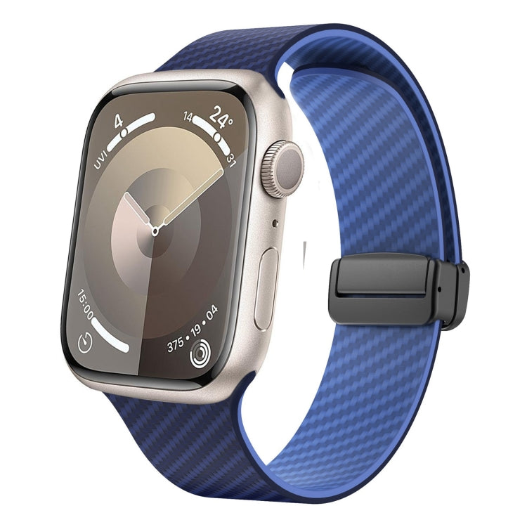 Carbon Fiber Magnetic Black Buckle Watch Band, For Apple Watch SE 40mm, For Apple Watch SE 44mm, For Apple Watch Series 6 40mm
