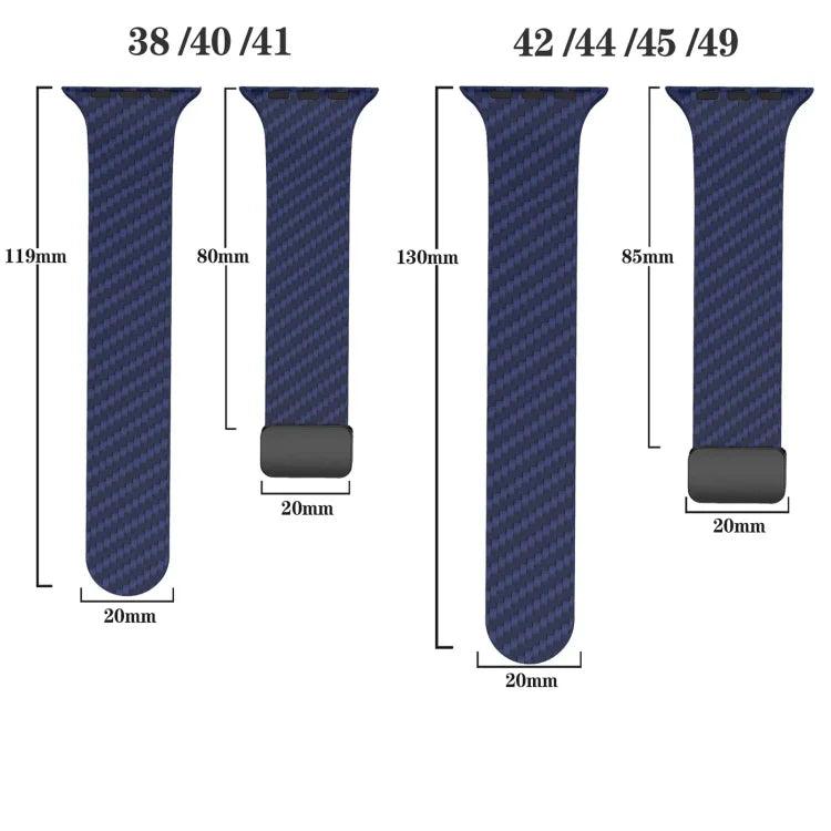 Carbon Fiber Magnetic Black Buckle Watch Band, For Apple Watch 42mm, For Apple Watch 38mm