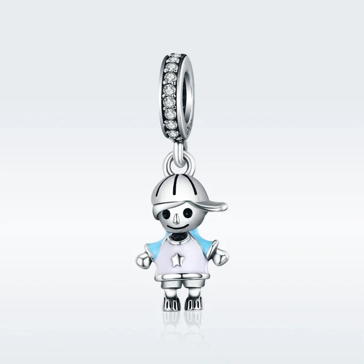 S925 Sterling Silver Perfect Life Clever Boy Beads DIY Bracelet Necklace Accessories