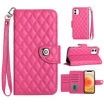 Rhombic Texture Flip Leather Phone Case with Lanyard, For iPhone 14 Pro Max, For iPhone SE 2022 / 2020 / 8 / 7, For iPhone 13 Pro Max, For iPhone 13 Pro, For iPhone 13, For iPhone 12 / 12 Pro, For iPhone 12 Pro Max, For iPhone 11 Pro Max