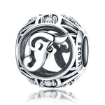 S925 Sterling Silver 26 English Letter Beads DIY Bracelet Necklace Accessories, A, B, C, D, E, F, G, H, I, J, K, L, M, N, O, P, Q, R, S, T, U, V, W, X, Y, Z