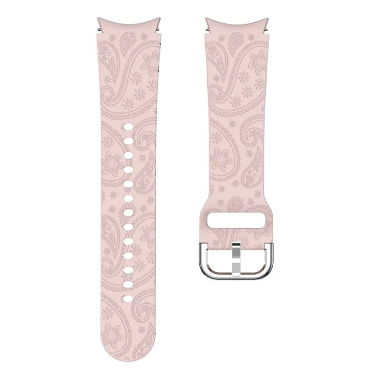 Ethnic Style Flowers Embossed Silicone Watch Band, For Samsung Galaxy Watch 6