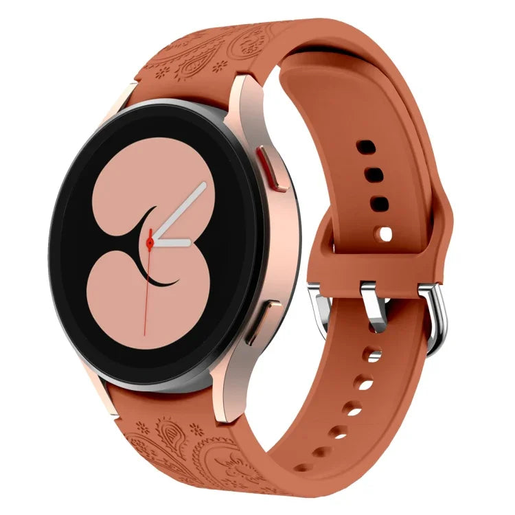 Ethnic Style Flowers Embossed Silicone Watch Band, For Samsung Galaxy Watch 6