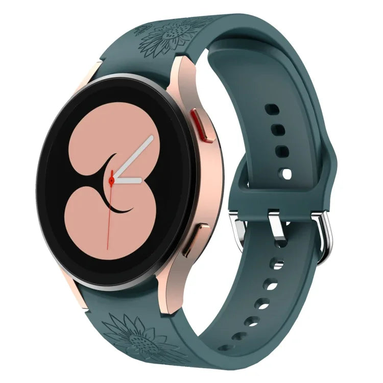 Sunflower Pattern Embossed Silicone Watch Band, For Samsung Galaxy Watch 6
