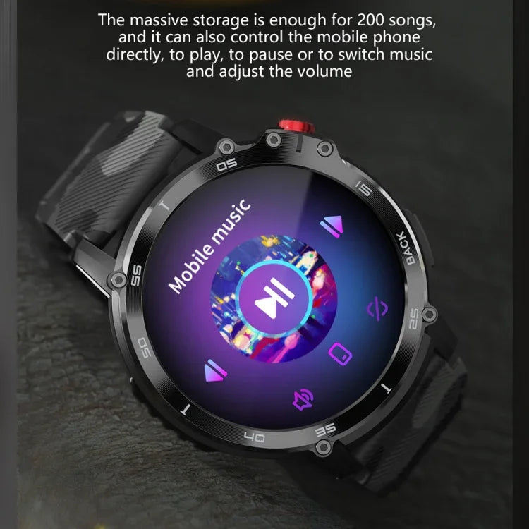 C22 1.6 inch Round Screen Bluetooth Smart Watch, Support Health Monitoring & 24 Sports Modes