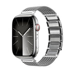 Magnetic Clasp Braided Chain Stainless Steel Watch Band, For Apple Watch SE 2023 44mm, For Apple Watch SE 2023 40mm, For Apple Watch Ultra 2 49mm, For Apple Watch Series 9 45mm, For Apple Watch Series 9 41mm, For Apple Watch Ultra 49mm                 ...