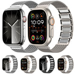 Magnetic Clasp Braided Chain Stainless Steel Watch Band, For Apple Watch SE 2023 44mm, For Apple Watch SE 2023 40mm, For Apple Watch Ultra 2 49mm, For Apple Watch Series 9 45mm, For Apple Watch Series 9 41mm, For Apple Watch Ultra 49mm                 ...