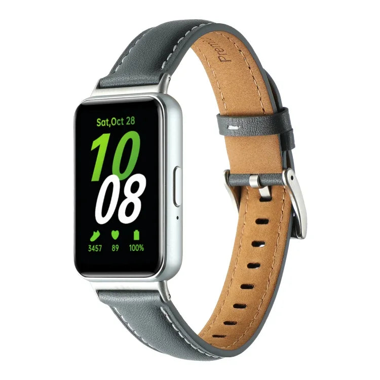 Pointed Tail Genuine Leather Watch Band, For Samsung Galaxy Fit 3