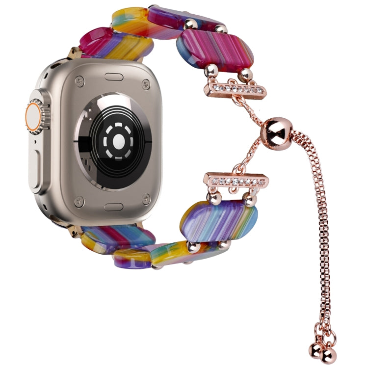 Resin Retractable Chain Watch Band, For Apple Watch Ultra 2 49mm, For Apple Watch Series 9 45mm