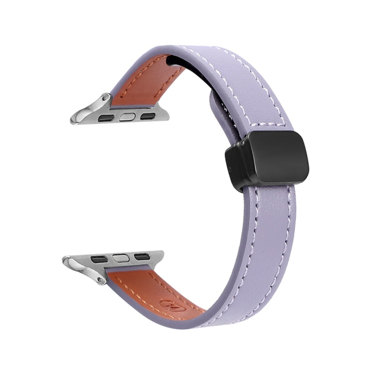 Slim Magnetic Buckle Genuine Leather Watch Band, For Apple Watch Series 3 38mm