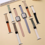 Slim Magnetic Buckle Genuine Leather Watch Band, For Apple Watch Series 9 41mm